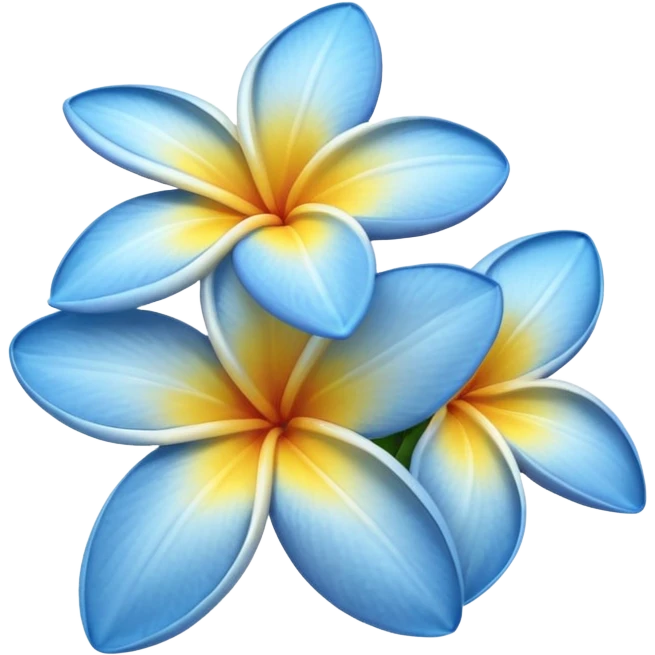 blue plumeria flowers  emoji