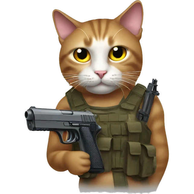 Cat with gun emoji