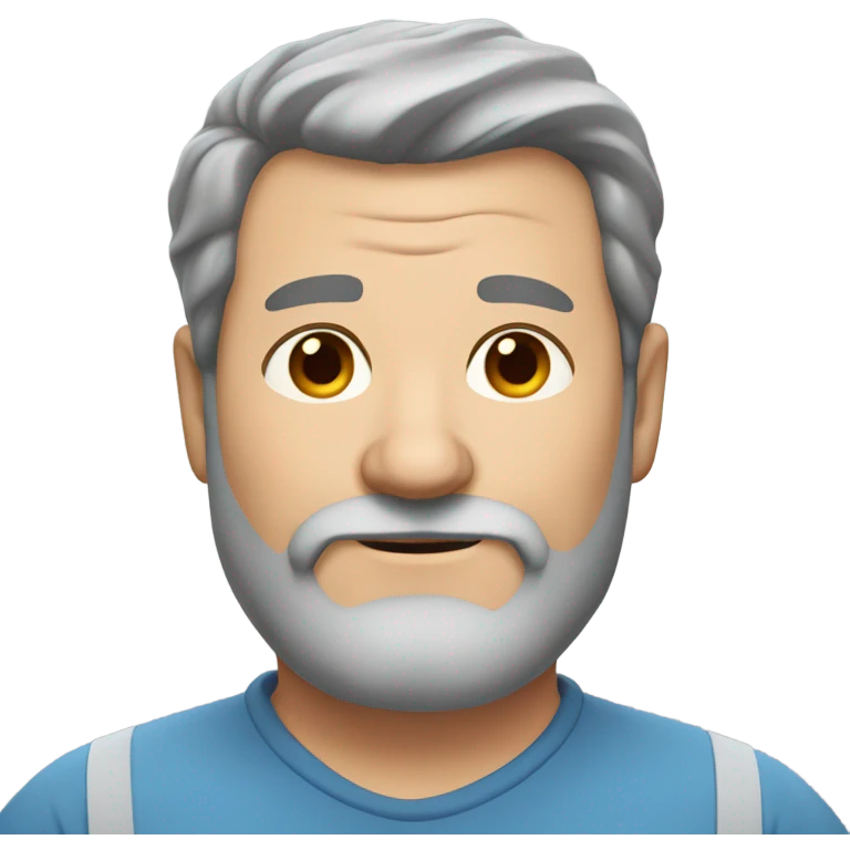 fat guy brown and grey hair, 50 year with beard emoji