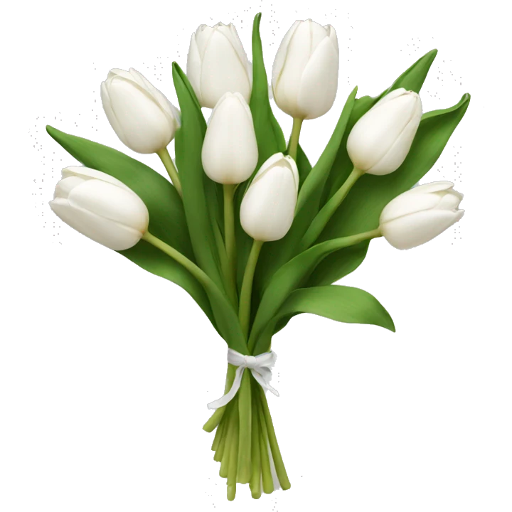 white tulip bouquet  emoji