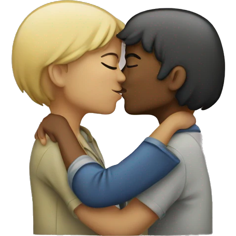 two people kissin emoji