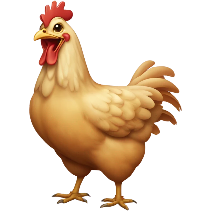 Chicken holding its belly laughing “ha ha ha” emoji