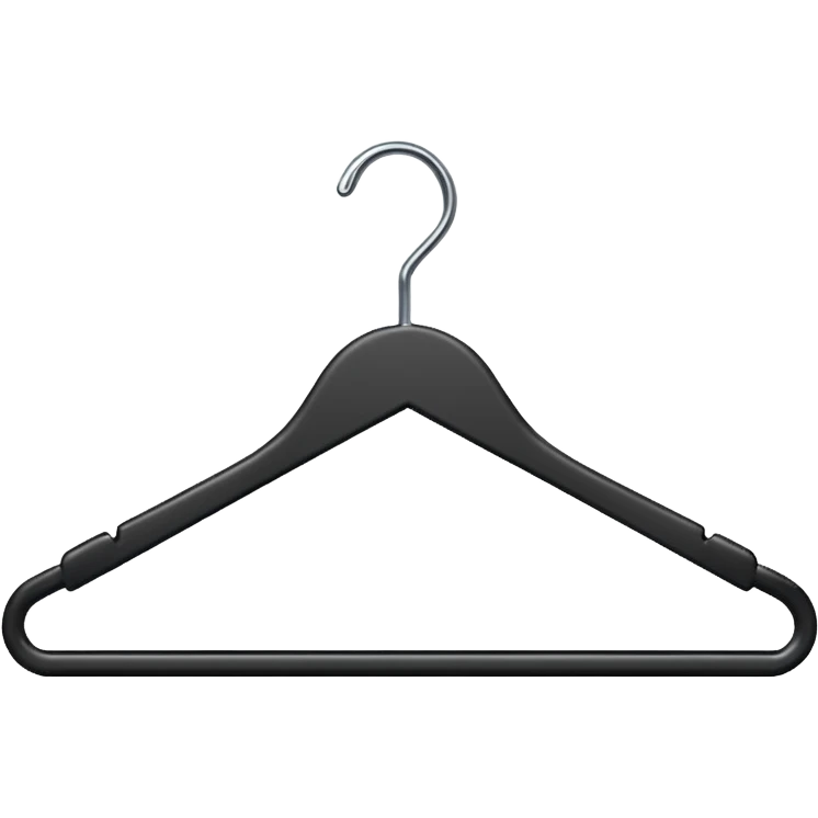 one black clothed clothing hanger emoji