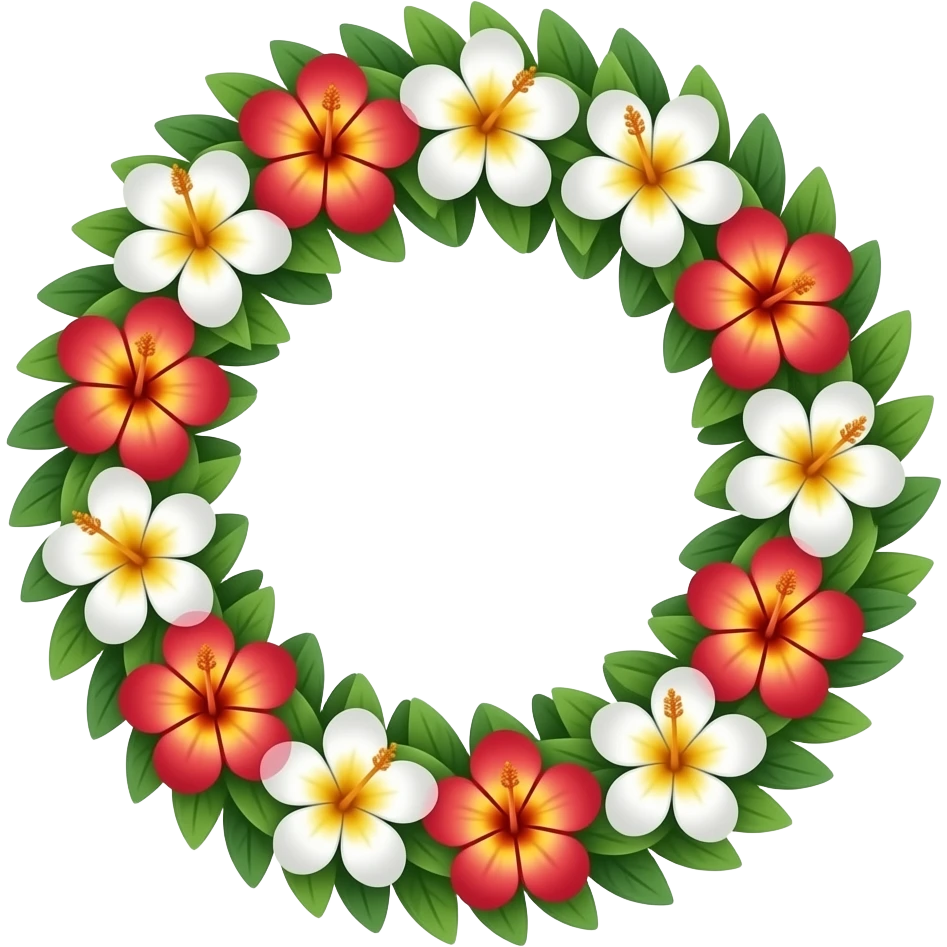 Tropical Hawaiian Flower lei emoji