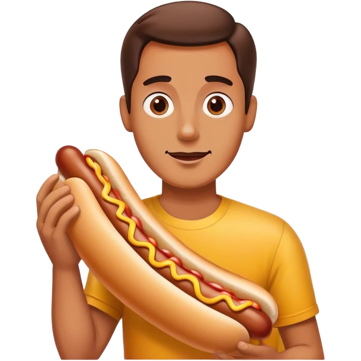 Man hand hot dog  emoji