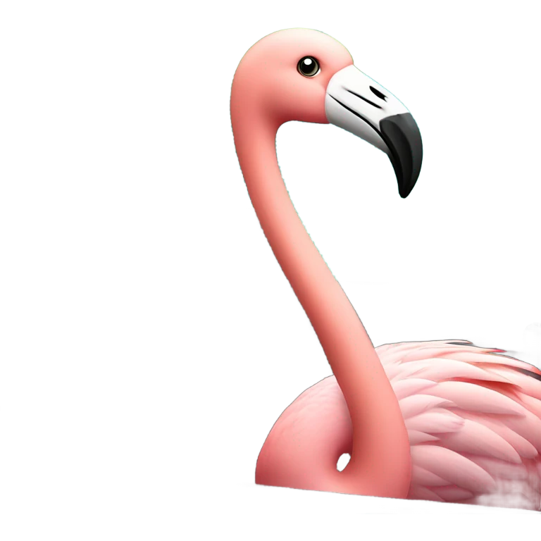 Flamingo in a convertible emoji
