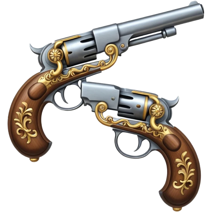 2 flintlock pistols laid on top of one another emoji