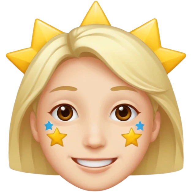 person with star stickers on their faces emoji