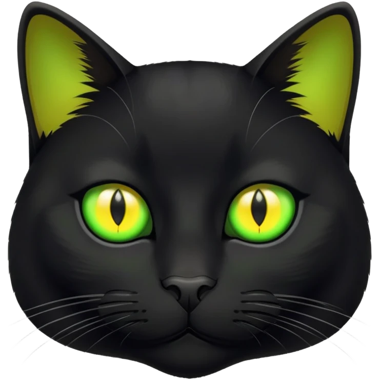Black Cat with green and yellow pupils  emoji