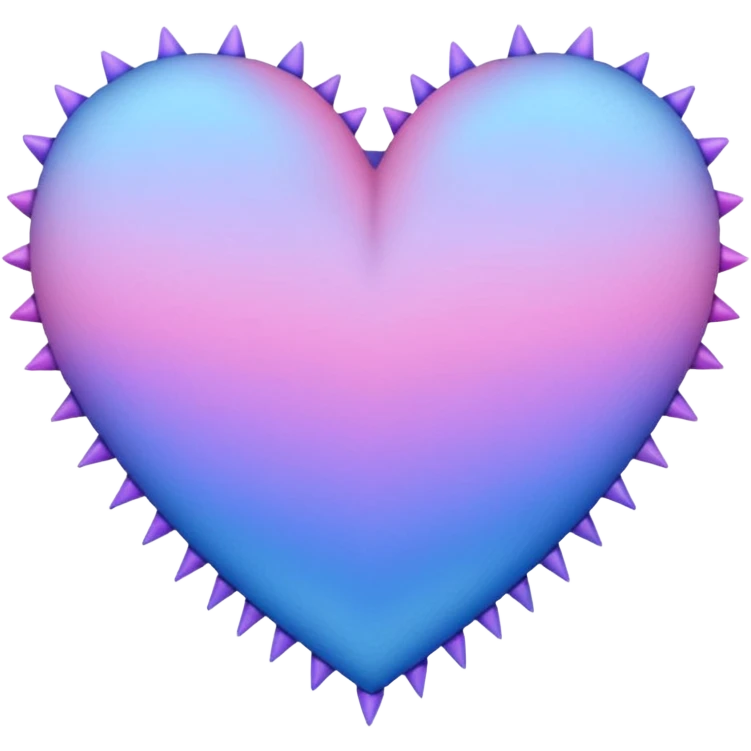 Stitched thorny barb wired pastel pink-violet-blue-gradients heart emoji