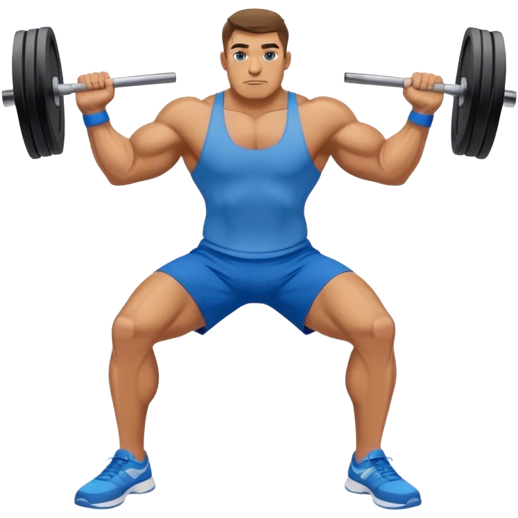 buff man with blue shorts weighted lunges emoji