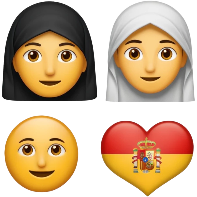 
symbol translation from Arabic to Spanish, that shows one caracter from each language emoji