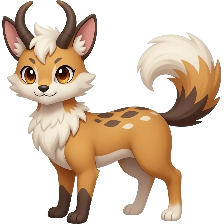 Sylveon-Leafeon-Umbreon-Furret-Buneary-Jackalope-fusion-hybrid-animal-creature with tufted ears, tufted tail emoji