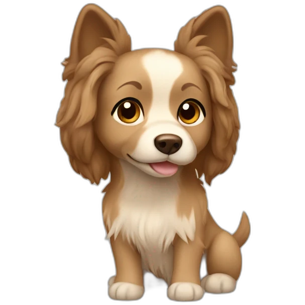 Little Dog beige with brown fall ears long hair emoji