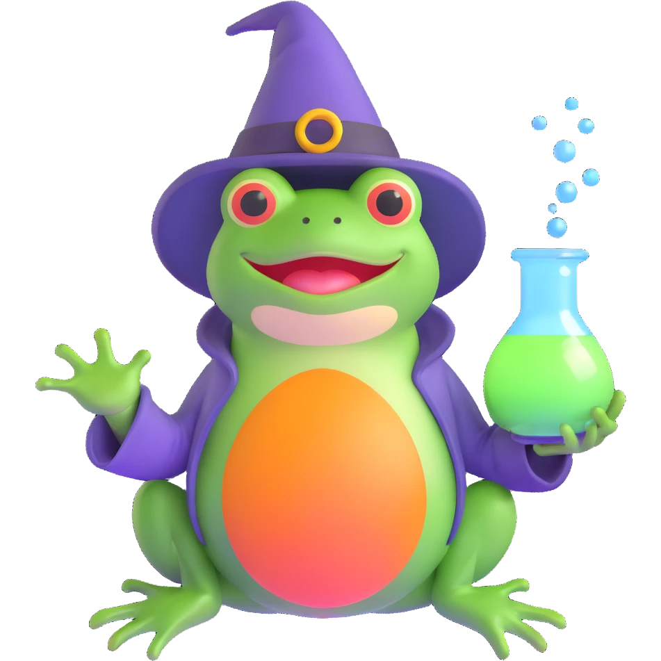 frog wizard brewing potion emoji