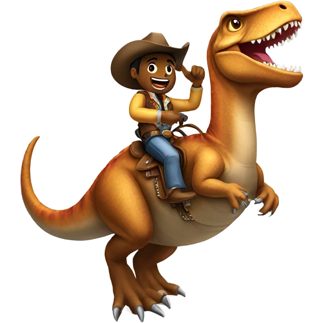 Cowboy riding a dinosaur emoji