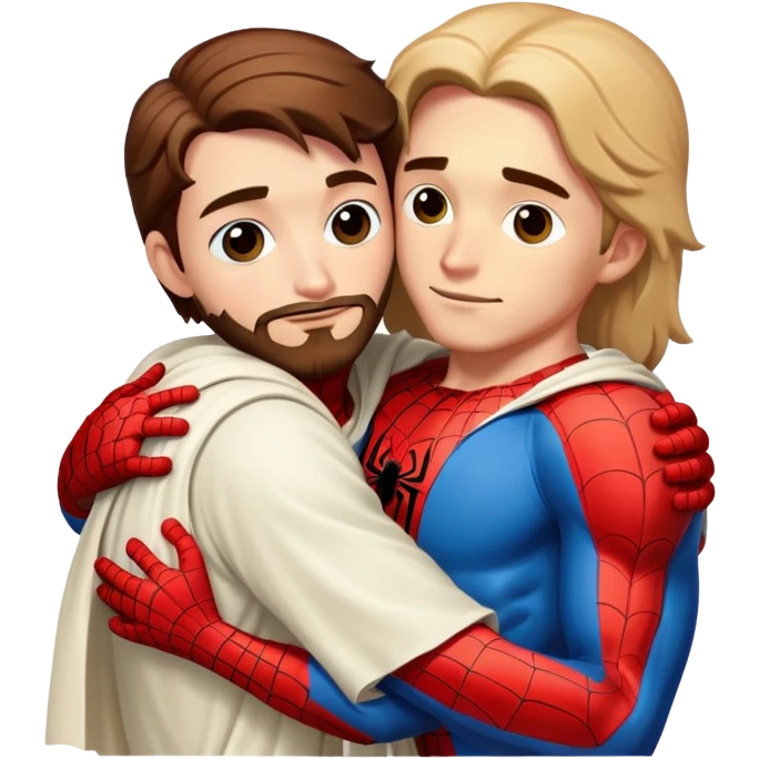 Spider-Man hugging Jesus emoji