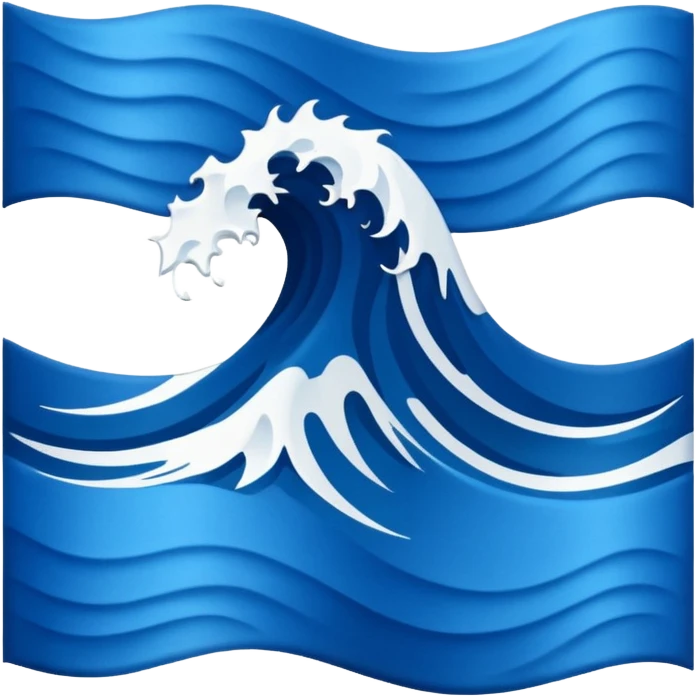 Wave Banner — blue cloth + white crest,Royal Banners emoji