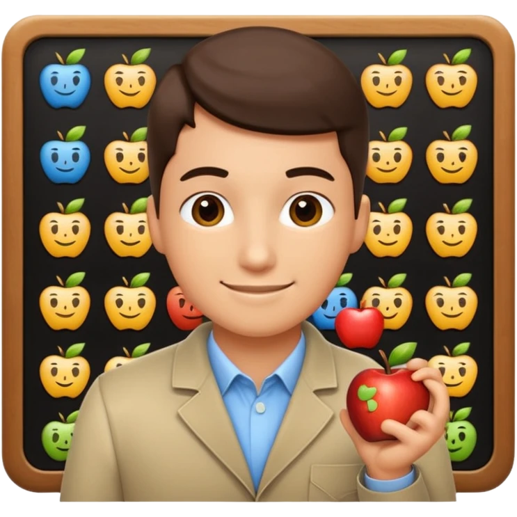 thinking programmer with code symbols, apple style emoji emoji