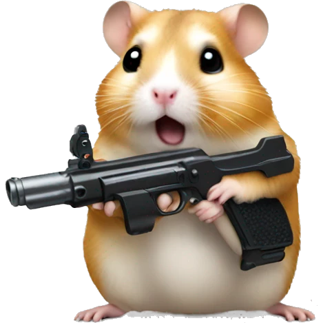 hamster with gun emoji