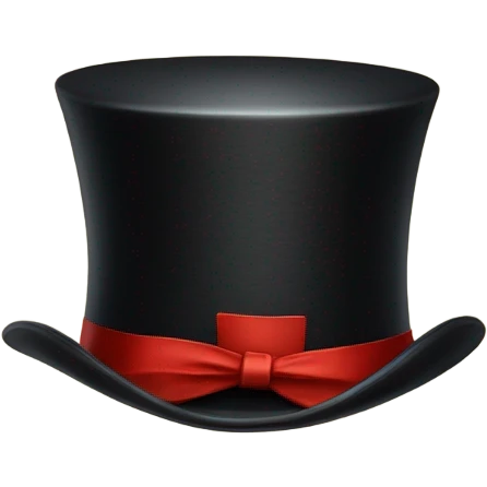 a top hat from the Victorian era with a thin red ribbon at the base emoji