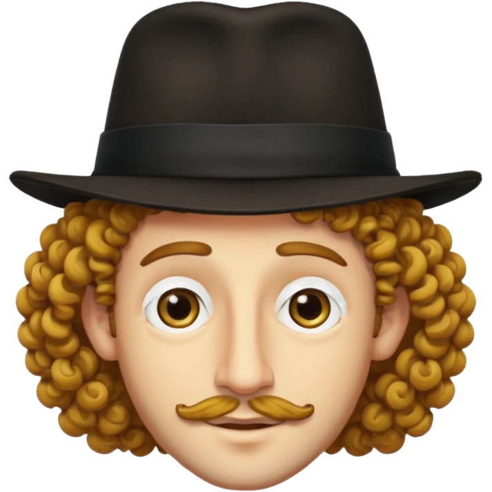 A yellow Jewish guy with the hair and nose and hat emoji