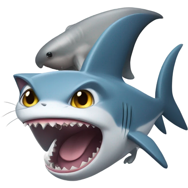 cat and shark hybrid emoji