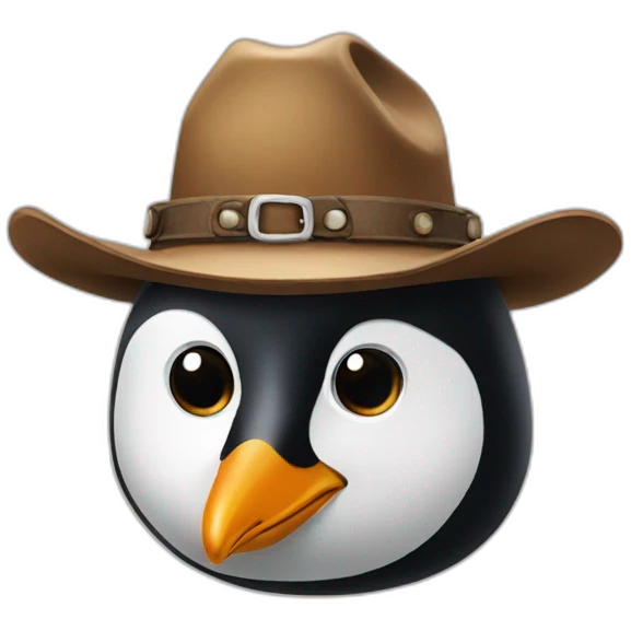 penguin with a cowboy hat emoji