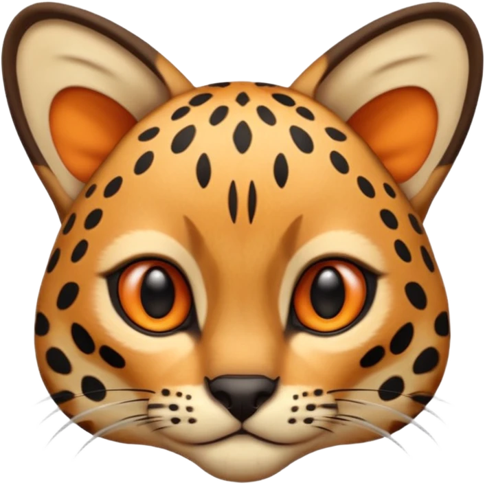 Draw an emoji of the face of an ocelot. emoji