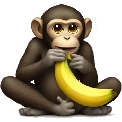 Monkey eating banana  emoji