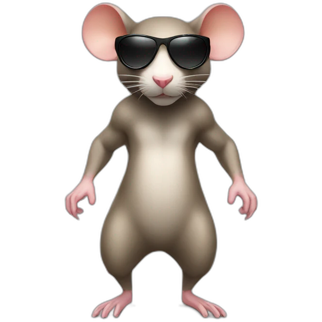 Rat fulltime fitness body with sunglass emoji