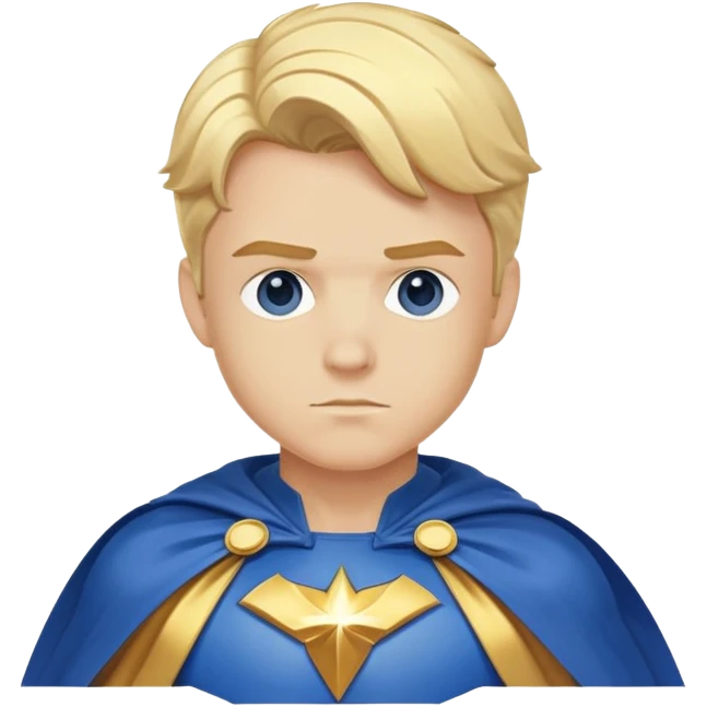 Marvel superhero Sentry with blonde hair in blue and gold costume with cape emoji