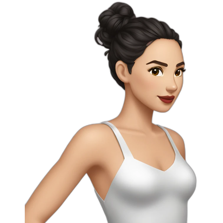 Gal Gadot cabelo liso e roupa preta emoji
