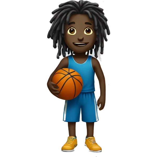 black kid woth dreads shopting a basketball emoji