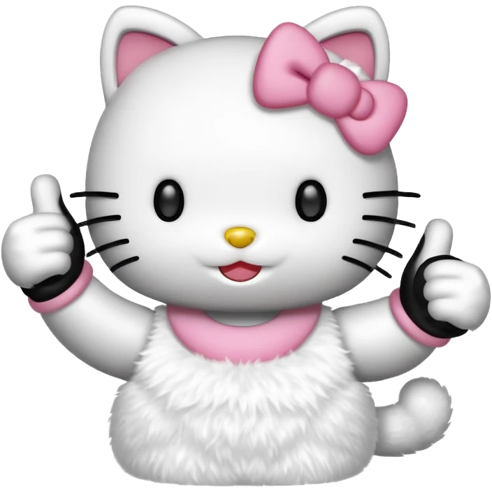hello kitty with thumbs up emoji