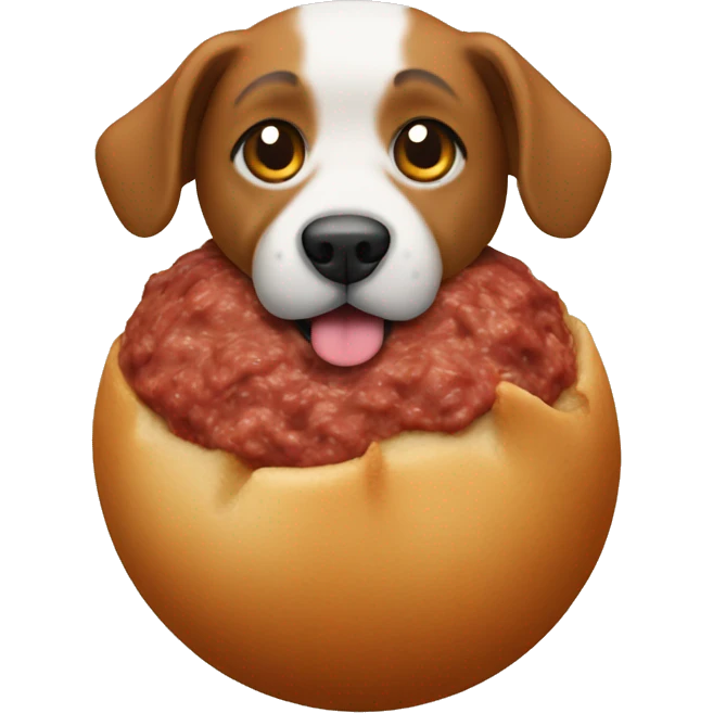 Dog in a meatball emoji