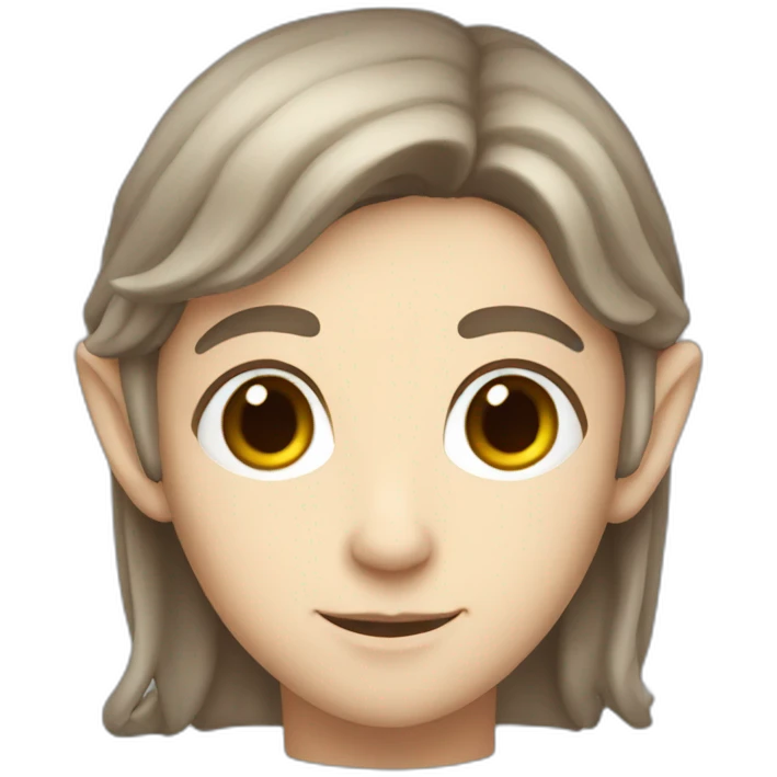 White elf with brown hair and elf ears emoji