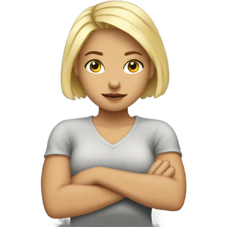 Bratty Blonde girl with arms crossed emoji