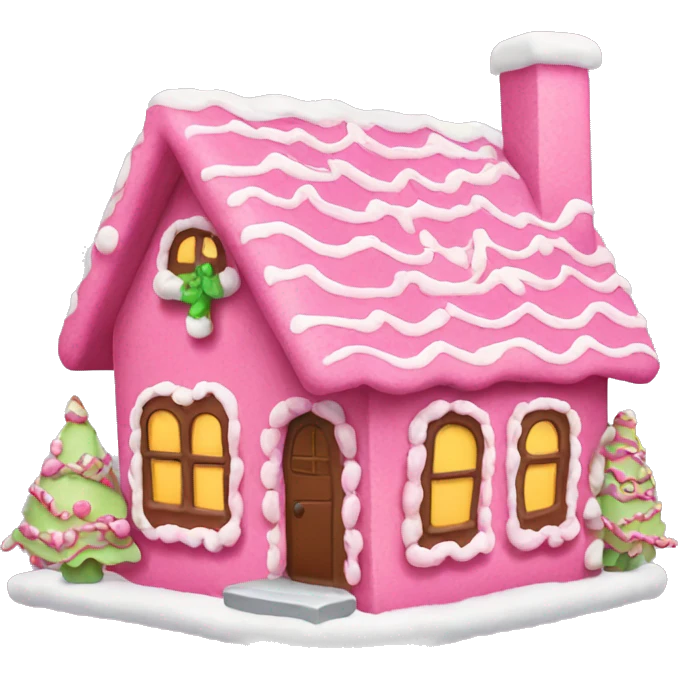 pink gingerbread house  emoji