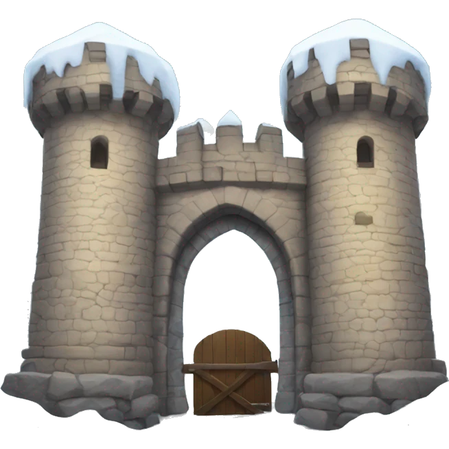 a pile of snow blocked the entrance to the snow covered castle emoji