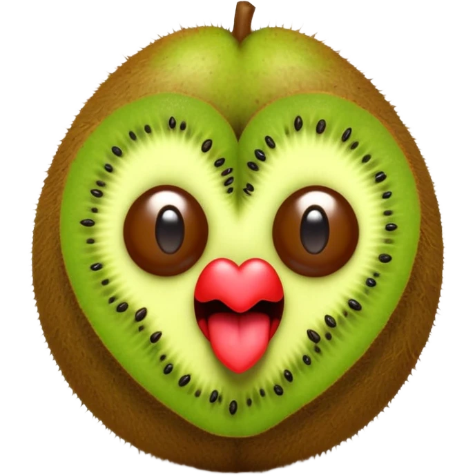 3d kiwi fruit with heart eyes emoji