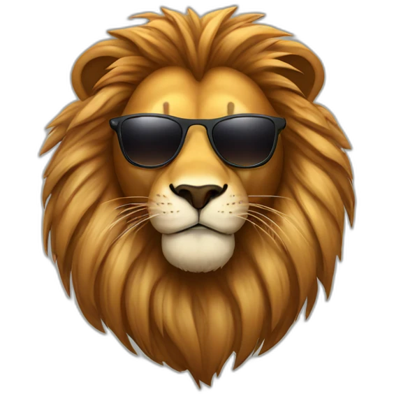 A handsome lion wearing sunglasses emoji