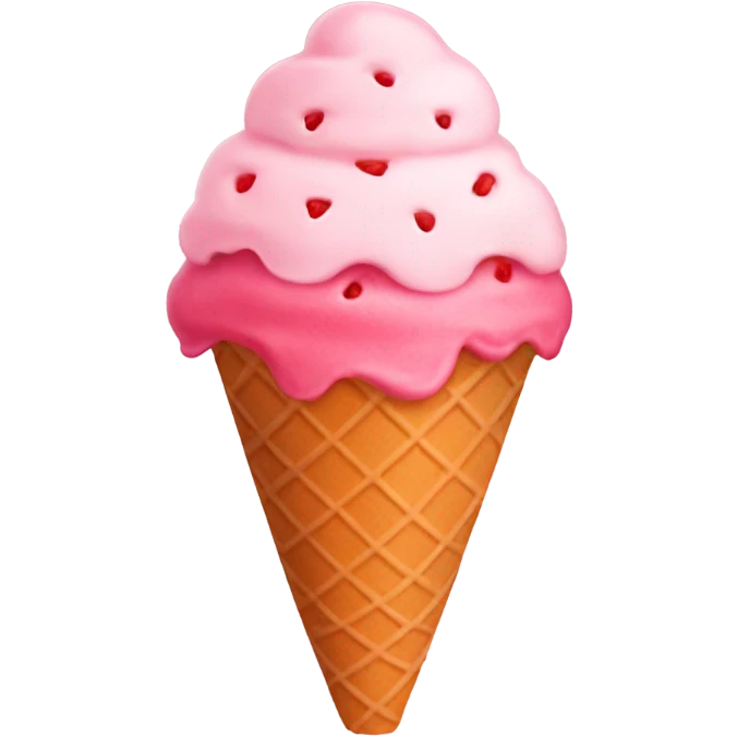 Strawberry ice cream cone  emoji