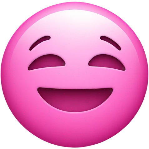 pink pill with happy face emoji