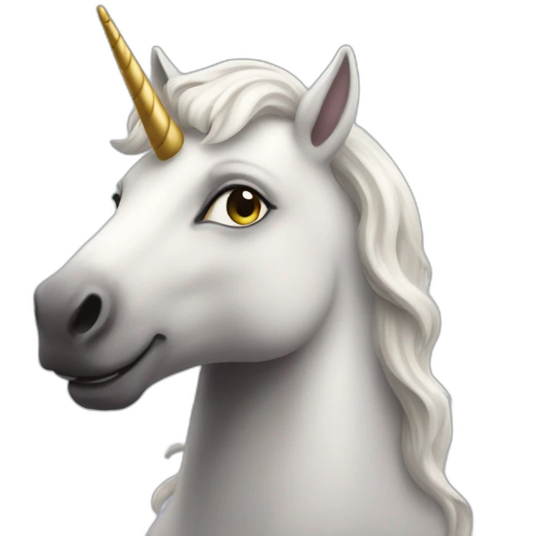 Chat sur une licorne emoji