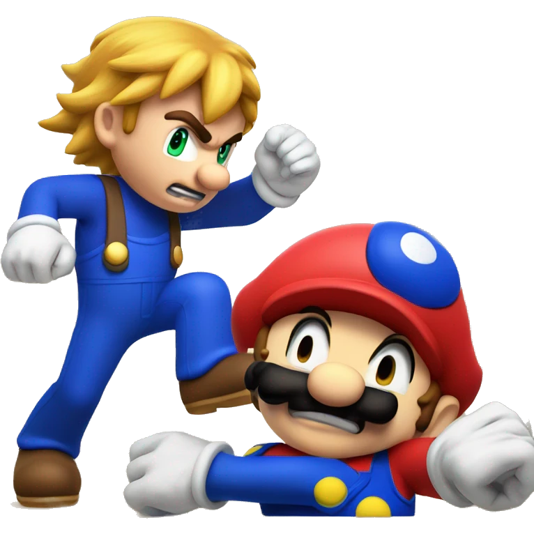 Mario and sonic fighting emoji