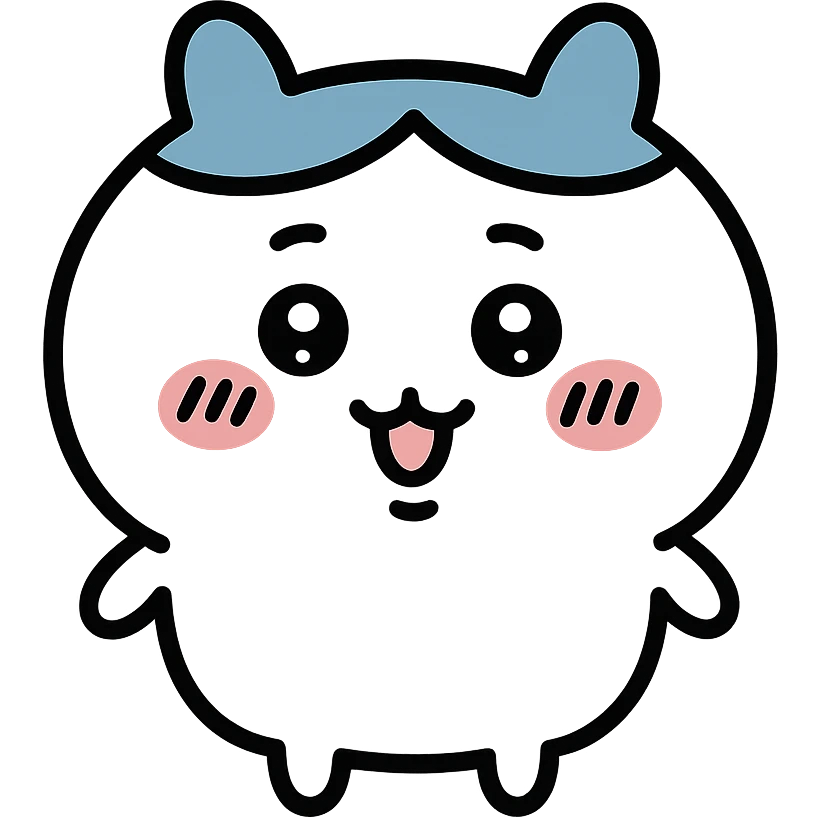 chiikawa character, color outline icon style, minimal background emoji