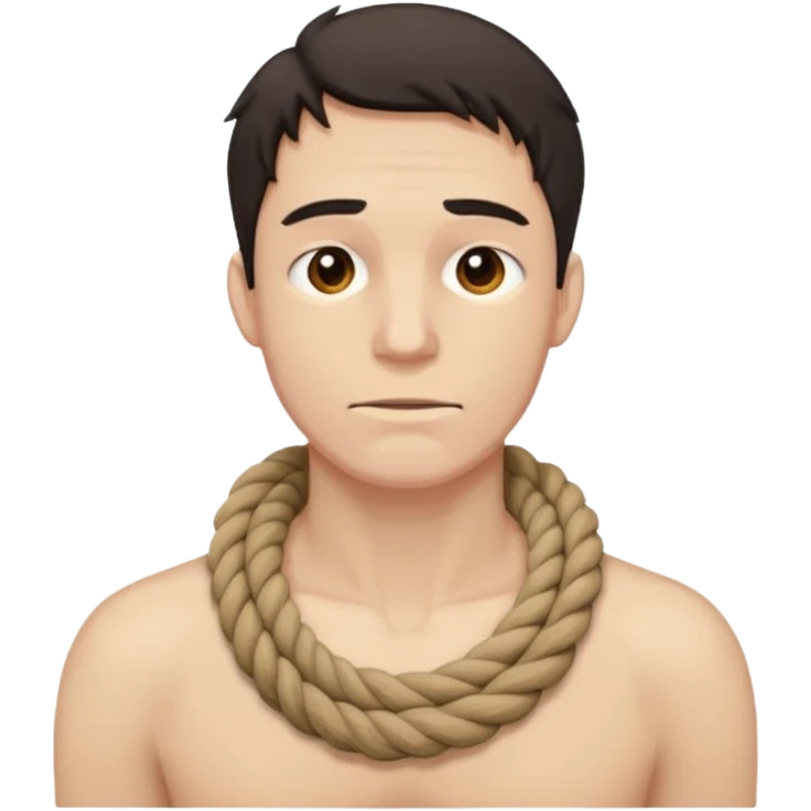 A man hung by his neck with a rope emoji