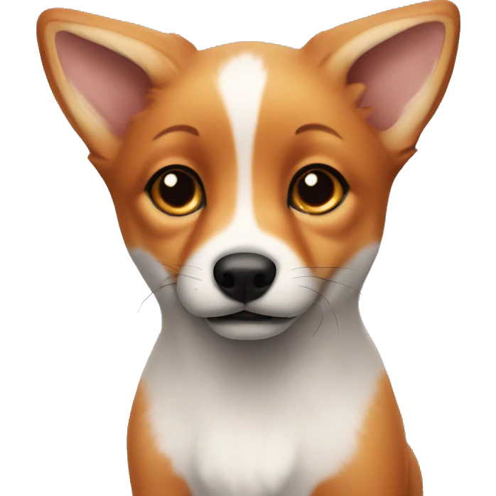 Fox dog puppy with black mouth emoji