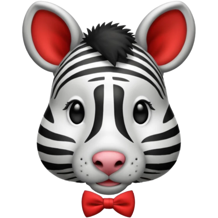 Zebra with a red bow tie emoji